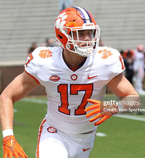 Mens Youth Clemson Tigers #17 Wade Woodaz White College Football Game Jersey