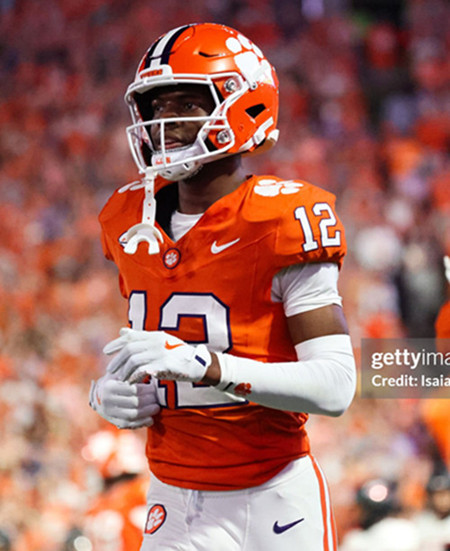 Mens Youth Clemson Tigers #12 Bryant Wesco Orange College Football Game Jersey