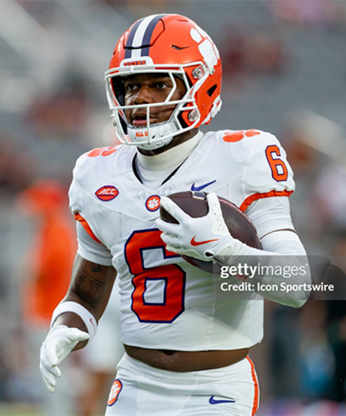 Mens Youth Clemson Tigers #6 Tyler Brown White College Football Game Jersey