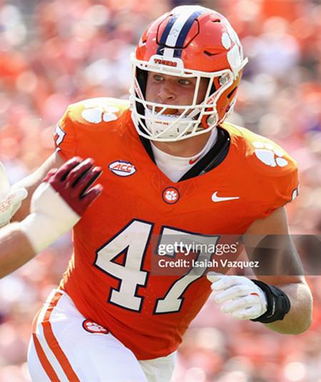 Mens Youth Clemson Tigers #47 Sammy Brown Orange College Football Game Jersey