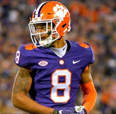 Mens Youth Clemson Tigers #8 Avieon Terrell Purple College Football Game Jersey