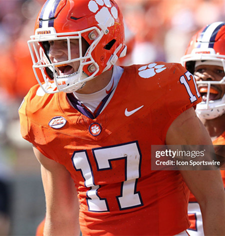 Mens Youth Clemson Tigers #17 Wade Woodaz Orange College Football Game Jersey