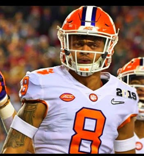 Mens Youth Clemson Tigers #8 Avieon Terrell White College Football Game Jersey