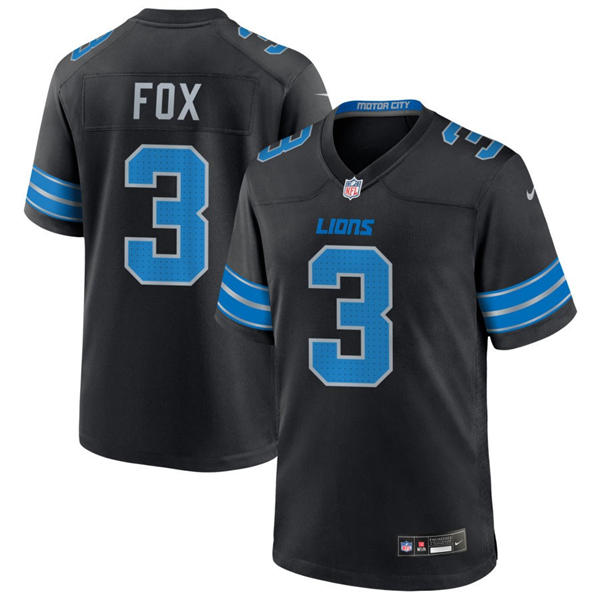 Mens Detroit Lions #3 Jack Fox Nike Black 2nd Alternate Vapor F.U.S.E. Limited Player Jersey