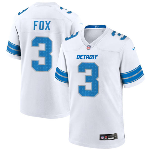 Mens Detroit Lions #3 Jack Fox Nike White Vapor F.U.S.E. Limited Player Jersey
