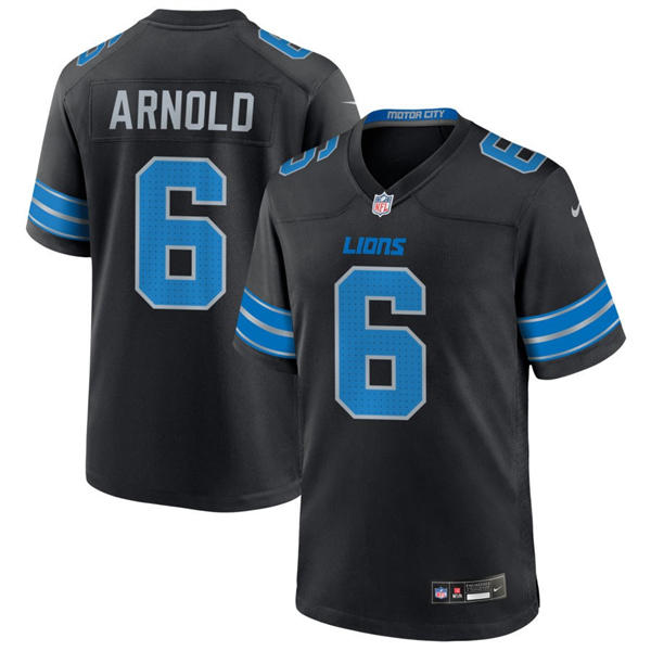 Mens Detroit Lions #6 Terrion Arnold Nike Black 2nd Alternate Vapor F.U.S.E. Limited Player Jersey