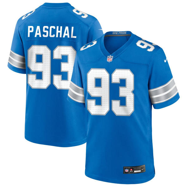 Mens Detroit Lions #93 Josh Paschal Nike Blue Vapor F.U.S.E. Limited Player Jersey