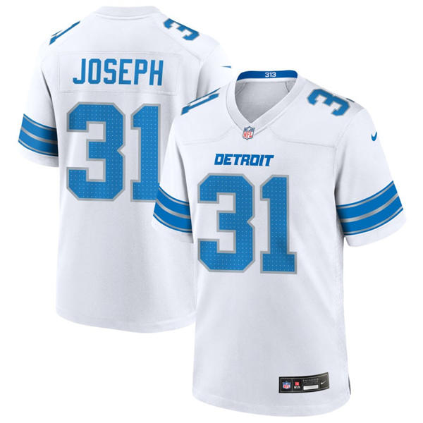 Mens Detroit Lions #31 Kerby Joseph Nike White Vapor F.U.S.E. Limited Player Jersey