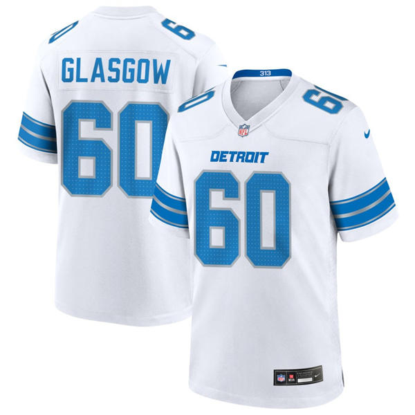 Mens Detroit Lions #60 Graham Glasgow Nike White Vapor F.U.S.E. Limited Player Jersey