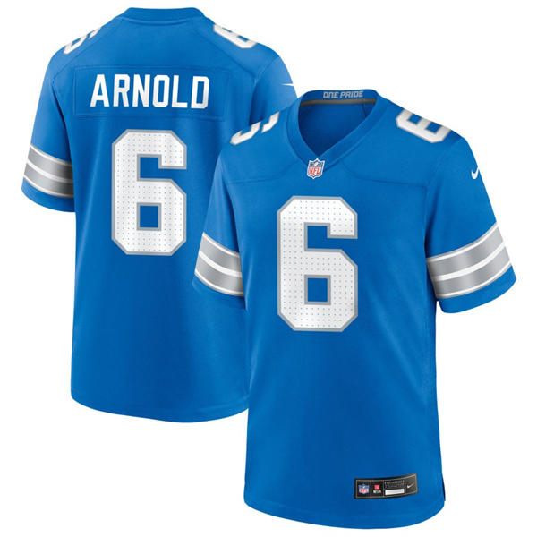 Mens Detroit Lions #6 Terrion Arnold Nike Blue Vapor F.U.S.E. Limited Player Jersey