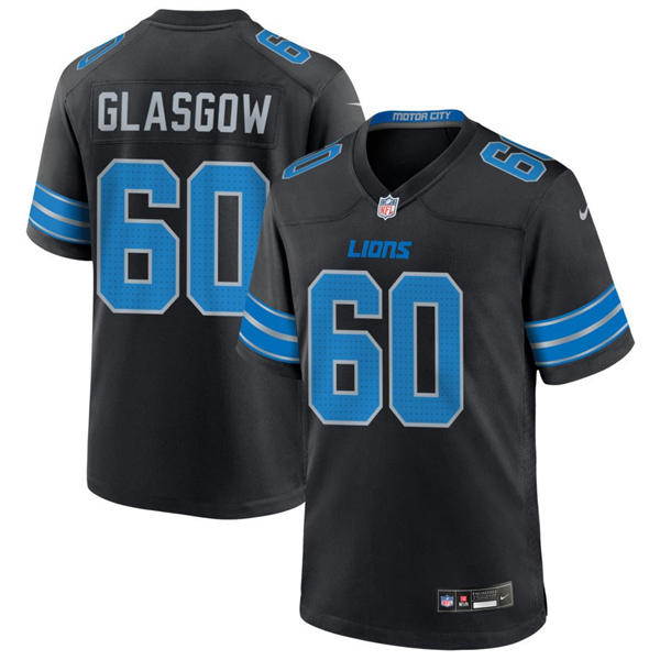Mens Detroit Lions #60 Graham Glasgow Nike Black 2nd Alternate Vapor F.U.S.E. Limited Player Jersey