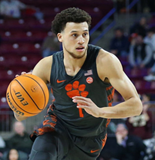 Mens Youth Clemson Tigers #1 Chase Hunter Charcoal Gray College Basketball Game Jersey