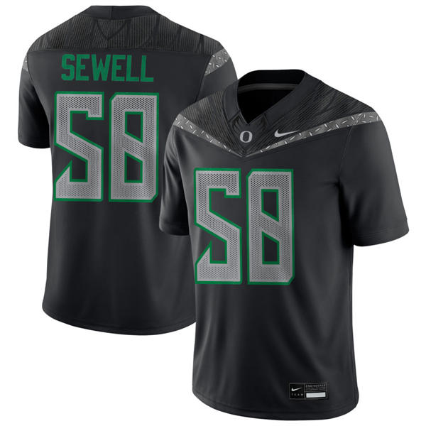 Mens Youth Oregon Ducks #58 Penei Sewell Black GENERATION O FLY ERA Football Game Jersey