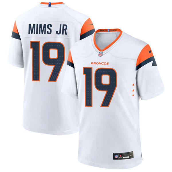Youth Denver Broncos #19 Marvin Mims Jr. Nike White Vapor Limited Jersey