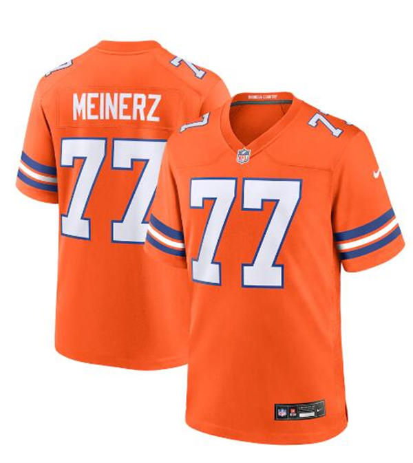 Youth Denver Broncos #77 Quinn Meinerz NikeNike Orange Mile High Collection 1977 Throwback Limited Jersey