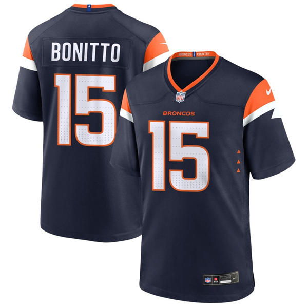 Youth Denver Broncos #15 Nik Bonitto Nike Navy Alternate Vapor Limited Jersey