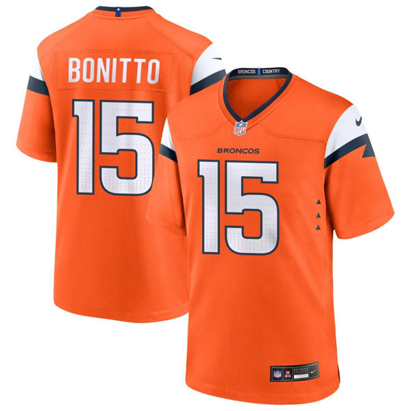 Youth Denver Broncos #15 Nik Bonitto Nike Orange Vapor Limited Jersey