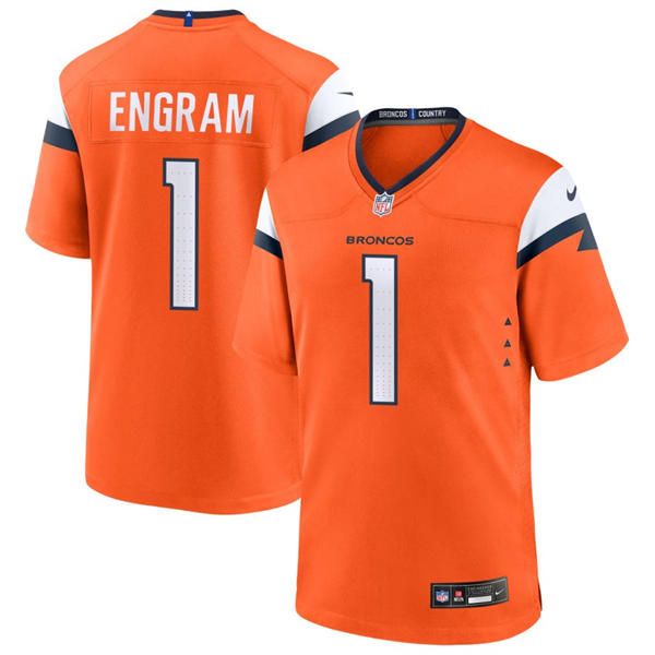 Mens Denver Broncos #1 Evan Engram Nike Orange Vapor F.U.S.E. Limited Player Jersey