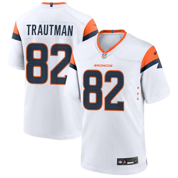 Mens Denver Broncos #82 Adam Trautman Nike White Vapor F.U.S.E. Limited Player Jersey