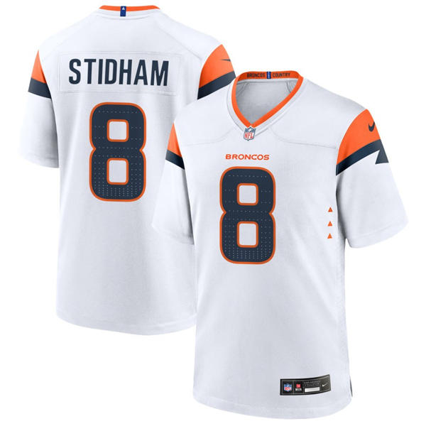 Mens Denver Broncos #8 Jarrett Stidham Nike White Vapor F.U.S.E. Limited Player Jersey