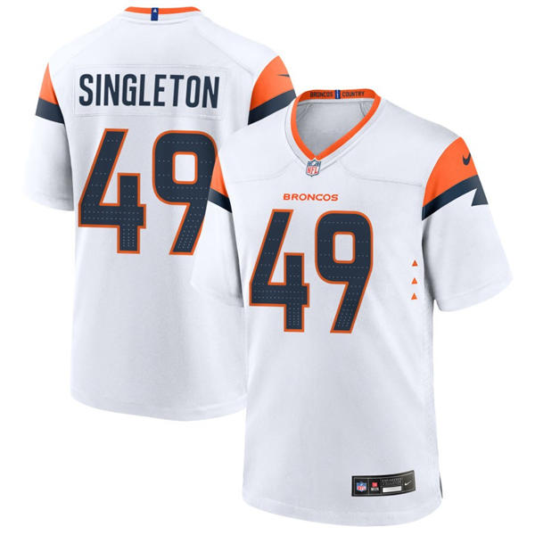 Mens Denver Broncos #49 Alex Singleton Nike White Vapor F.U.S.E. Limited Player Jersey