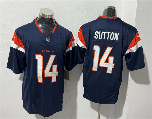 Mens Denver Broncos #14 Courtland Sutton Nike Navy Alternate Vapor F.U.S.E. Limited Player Jersey