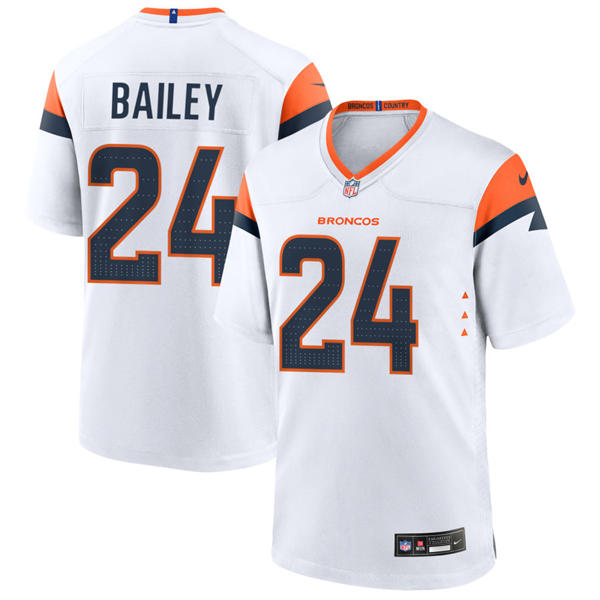 Mens Denver Broncos Retired Player #24 Champ Bailey Nike White Vapor F.U.S.E. Limited Player Jersey