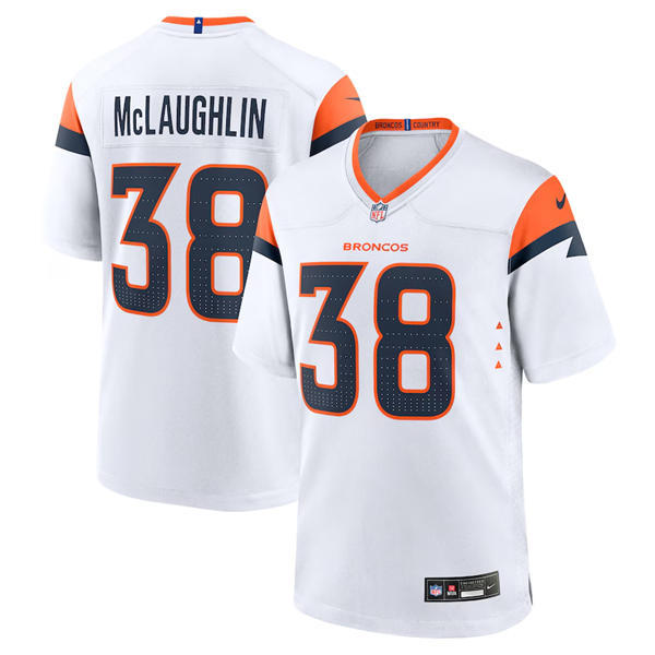 Mens Denver Broncos #38 Jaleel McLaughlin Nike White Vapor F.U.S.E. Limited Player Jersey