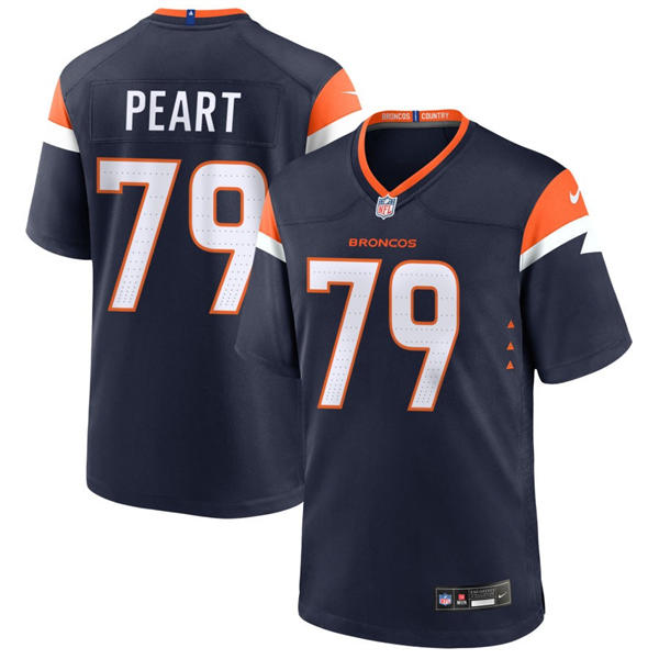 Mens Denver Broncos #79 Matt Peart Nike Navy Alternate Vapor F.U.S.E. Limited Player Jersey