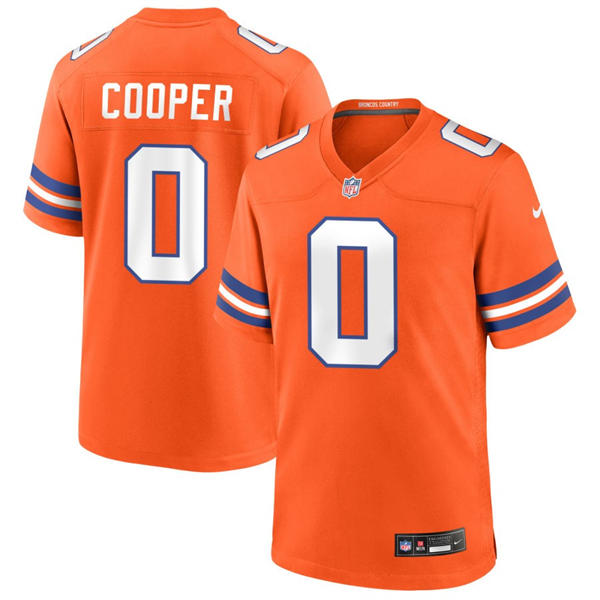 Mens Denver Broncos #0 Jonathon Cooper Nike Orange Mile High Collection 1977 Throwback F.U.S.E. Limited Jersey