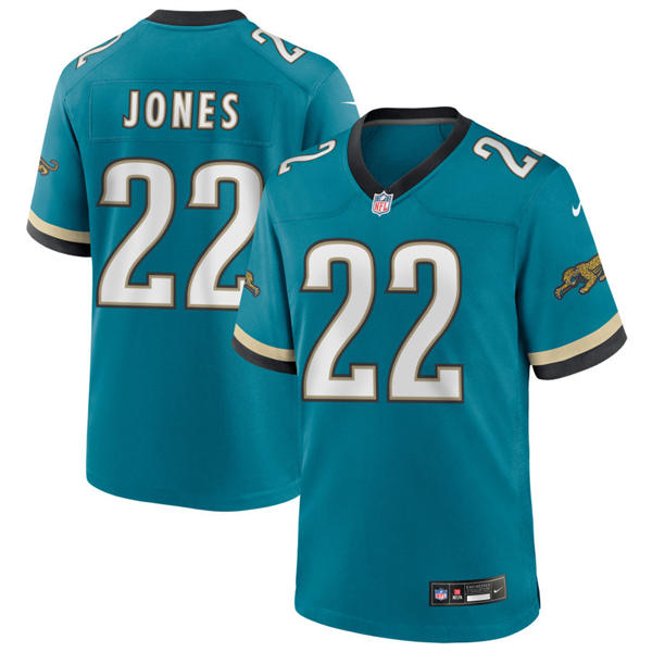 Mens Jacksonville Jaguars #22 Jarrian Jones Nike Teal Throwback Vapor F.U.S.E. Limited Jersey