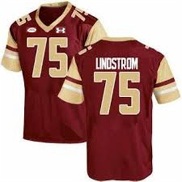 Mens Youth Boston College Eagles #75 Chris Lindstrom 2018 Maroon College Football Game Jersey