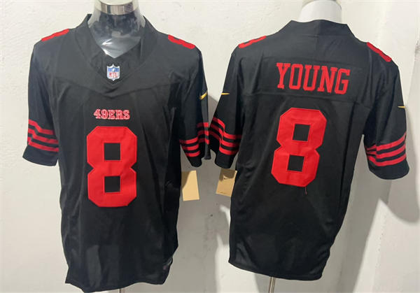 Mens San Francisco 49ers Retired Player #8 Steve Young Nike Black Alternate Vapor F.U.S.E. Limited Jersey