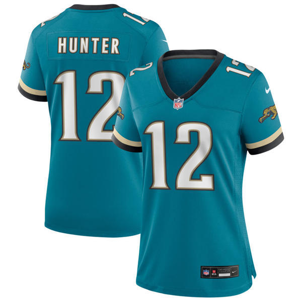 Women's Jacksonville Jaguars #12 Travis Hunter Nike Teal Throwback Limited Jersey