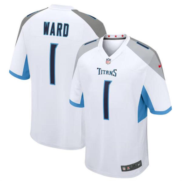 Womens Tennessee Titans #1 Cam Ward Nike White Limited Jersey