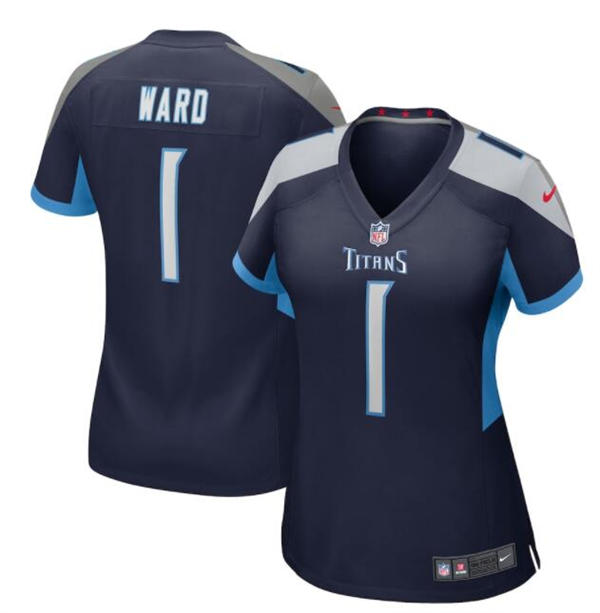 Woens Tennessee Titans #1 Cam Ward Nike Navy Limited Jersey