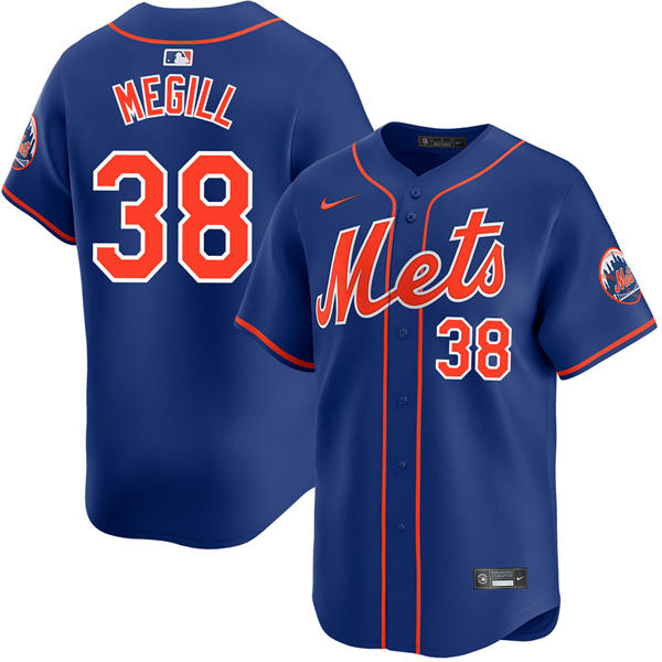 Mens New York Mets #38 Tylor Megill Nike Royal Orange Alternate Limited Player Jersey