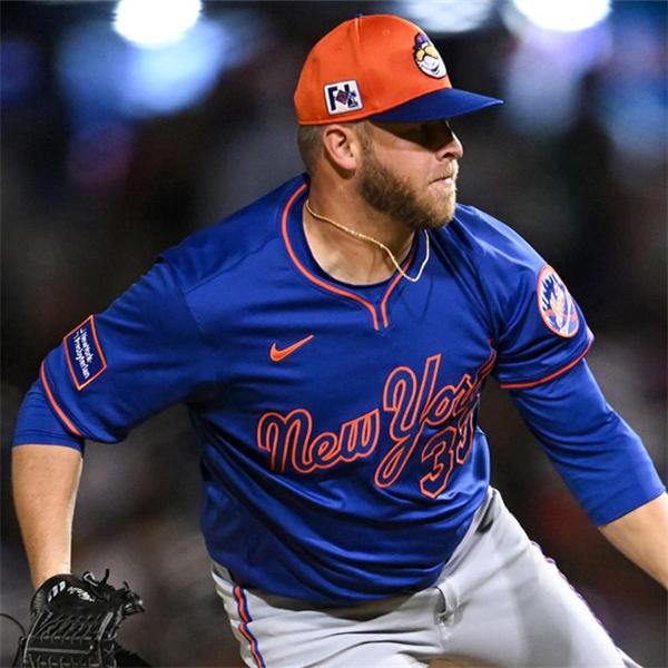 Mens New York Mets #33 A.J. Minter Nike 2025 Royal Pullover Alternate 2nd Limited Jersey