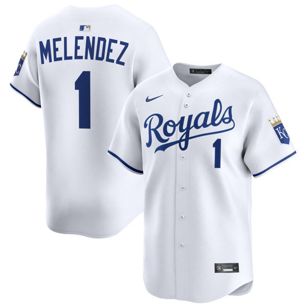 Mens Kansas City Royals #1 MJ Melendez Nike Home White Limited Jersey