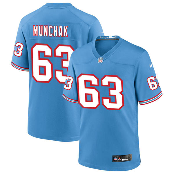 Mens Tennessee Titans Retired Player #63 Mike Munchak Nike Light Blue Oilers Throwback Vapor F.U.S.E. Limited Jersey