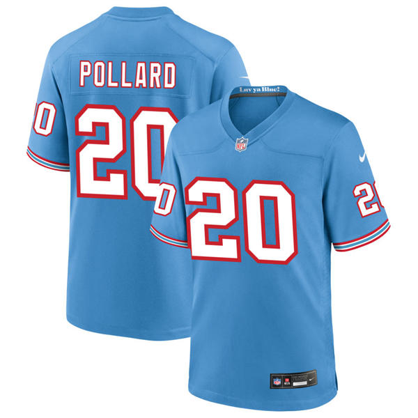 Mens Tennessee Titans #20 Tony Pollard Nike Light Blue Oilers Throwback Vapor F.U.S.E. Limited Jersey