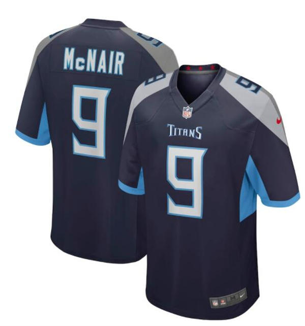 Mens Tennessee Titans Retired Player #9 Steve McNair Nike Navy Vapor F.U.S.E. Limited Jersey