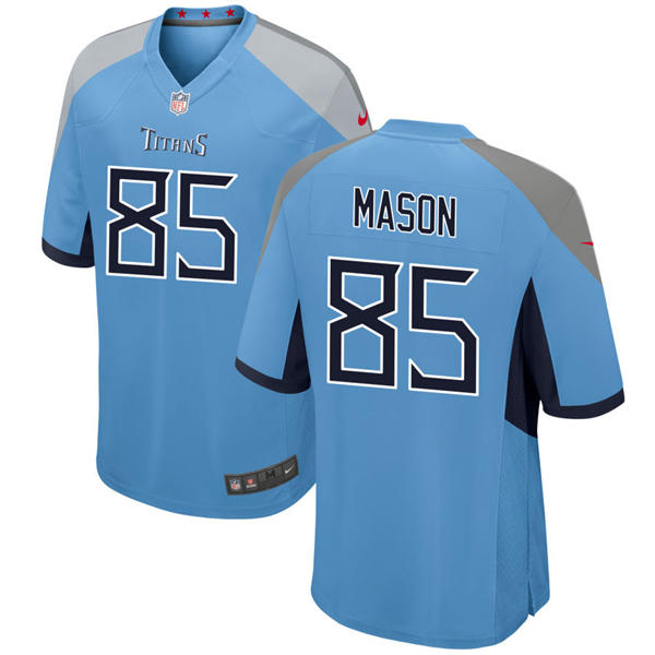 Mens Tennessee Titans Retired Player #85 Derrick Mason Nike Light Blue Alternate Vapor F.U.S.E. Limited Jersey