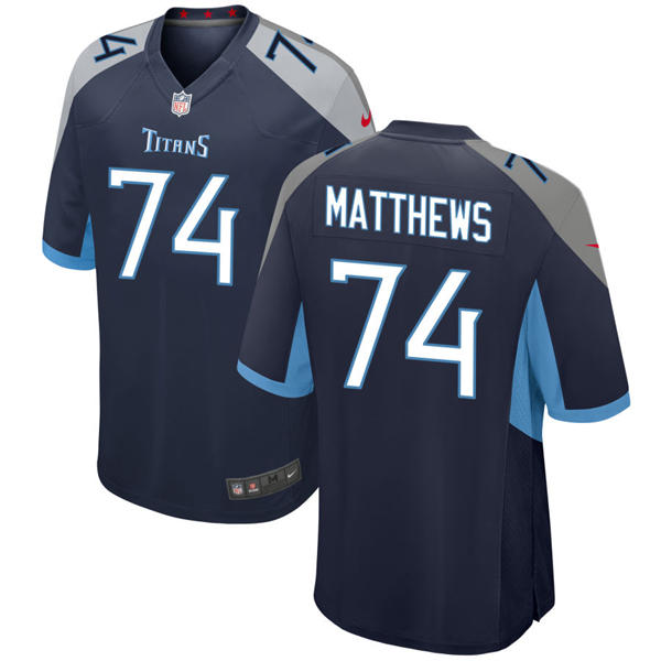Mens Tennessee Titans Retired Player #74 Bruce Matthews Nike Navy Vapor F.U.S.E. Limited Jersey