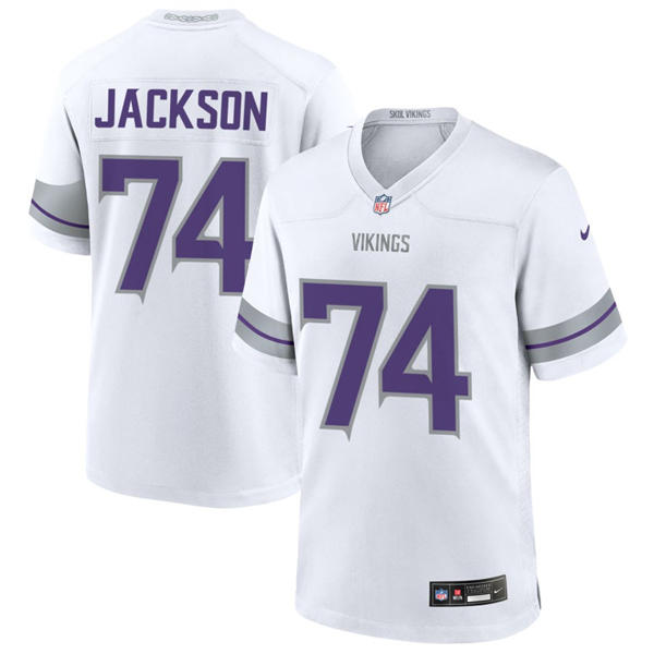 Men's Minnesota Vikings #74 Donovan Jackson Nike White Alternate Vapor F.U.S.E. Limited Winter Warrior Jersey