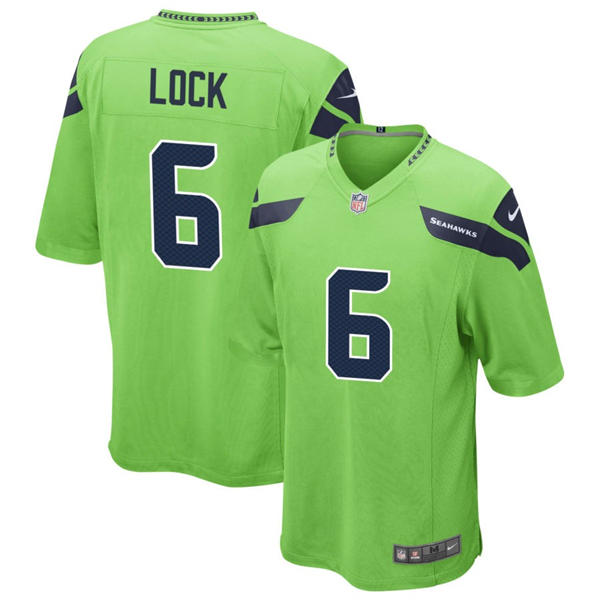 Youth Seattle Seahawks #6 Drew Lock Nike Neon Green Alternate Limited Jersey