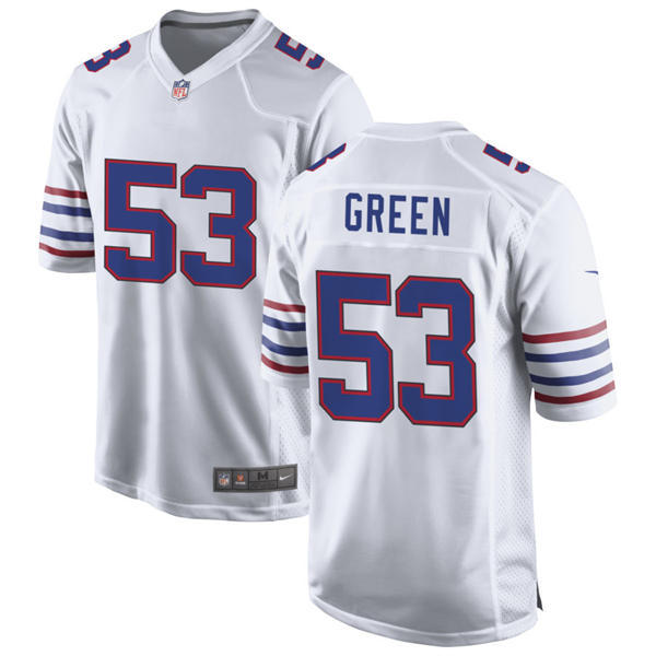 Mens Buffalo Bills #53 Kendrick Green Nike White Alternate Retro Vapor Limited Jersey