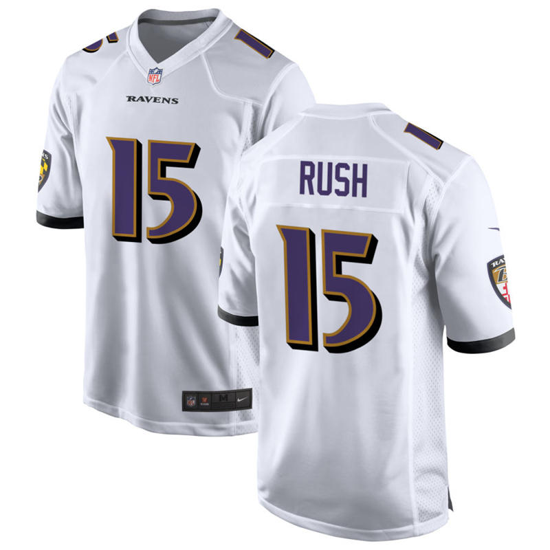 Men's Baltimore Ravens #15 Cooper Rush Nike White Vapor Vapor F.U.S.E Limited Jersey