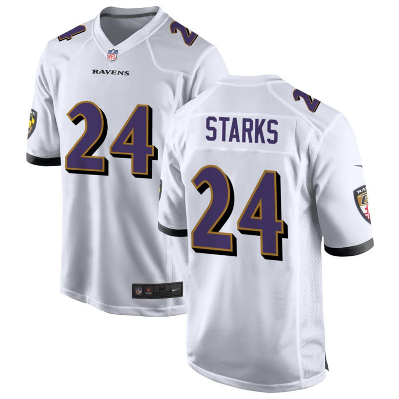 Men's Baltimore Ravens #24 Malaki Starks Nike White Vapor Vapor F.U.S.E Limited Jersey