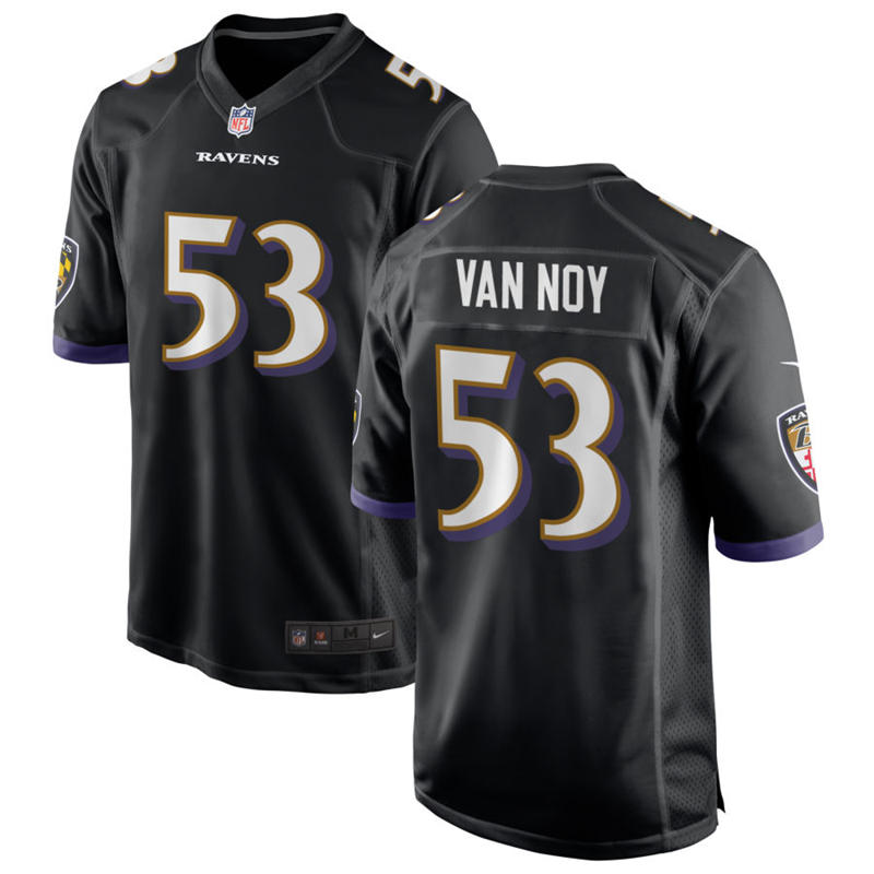 Men's Baltimore Ravens #53 Kyle Van Noy Nike Black Alternate Vapor F.U.S.E Limited Jersey